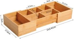 Verstelbare Lade Organizer - Voor Bestek/Keuken/Bureau/Make-Up/Accessoires – Uitschuifbare Lade Inzet Verdeler - Opbergbak Doos - Verstelbaar In 5 Of 7 Compartimenten - Duurzaam Bamboe Hout -Le Creuset Winkel 1200x639 2