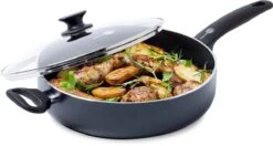 GreenPan Cambridge Hapjespan Met Deksel 28cm - Zwart - Inductie - PFAS-vrij -Le Creuset Winkel 1200x641 1
