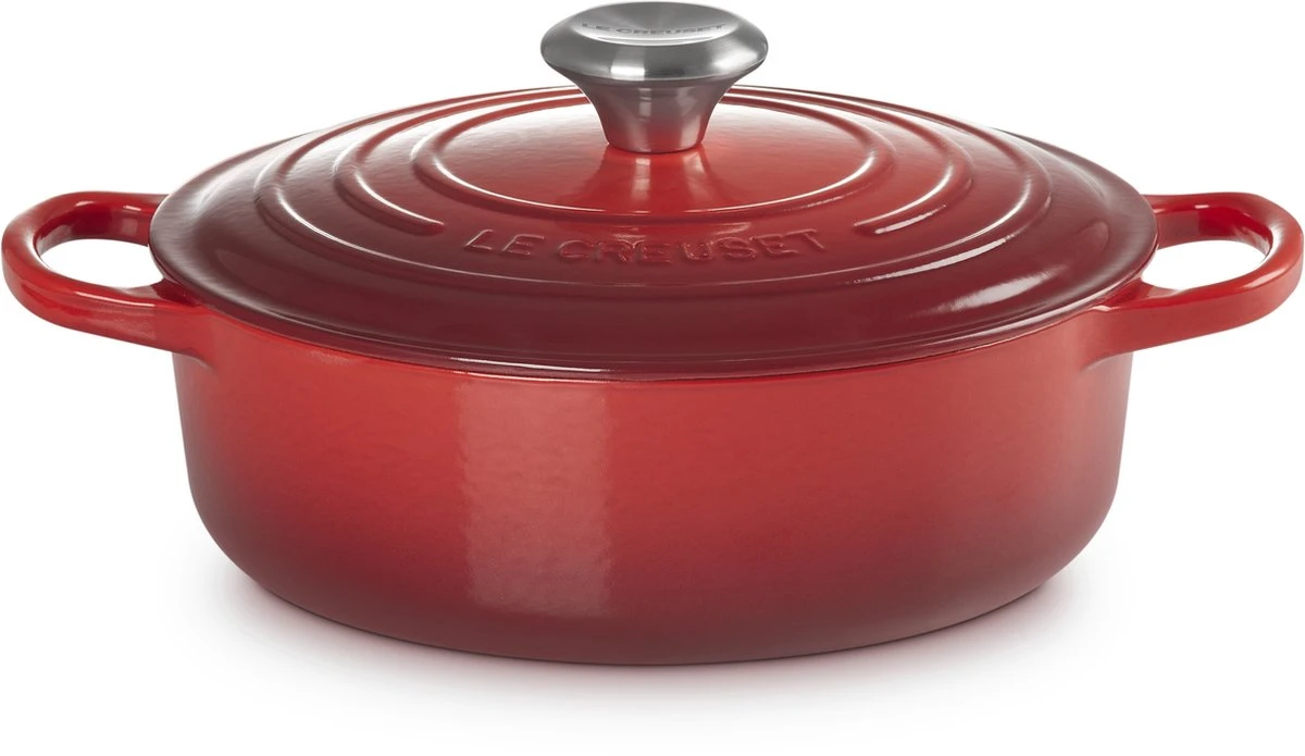 Le Creuset - Gietijzeren - Lage Braadpan - 24cm - Kersenrood Le Creuset - Gietijzeren - Lage Braadpan - 24cm - Kersenrood -Le Creuset Winkel 1200x695 5