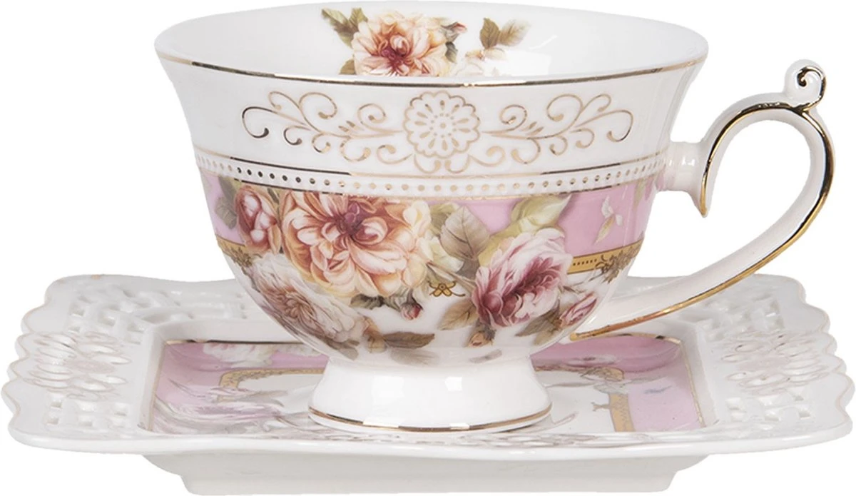 Clayre & Eef Kop en schotel 200 ml Roze Wit Porselein Rond Bloemen Servies Cadeau voor haar Cappuccino Clayre & Eef Kop En Schotel 200 Ml Roze Wit Porselein Rond Bloemen Servies Cadeau Voor Haar Cappuccino -Le Creuset Winkel 1200x695 6