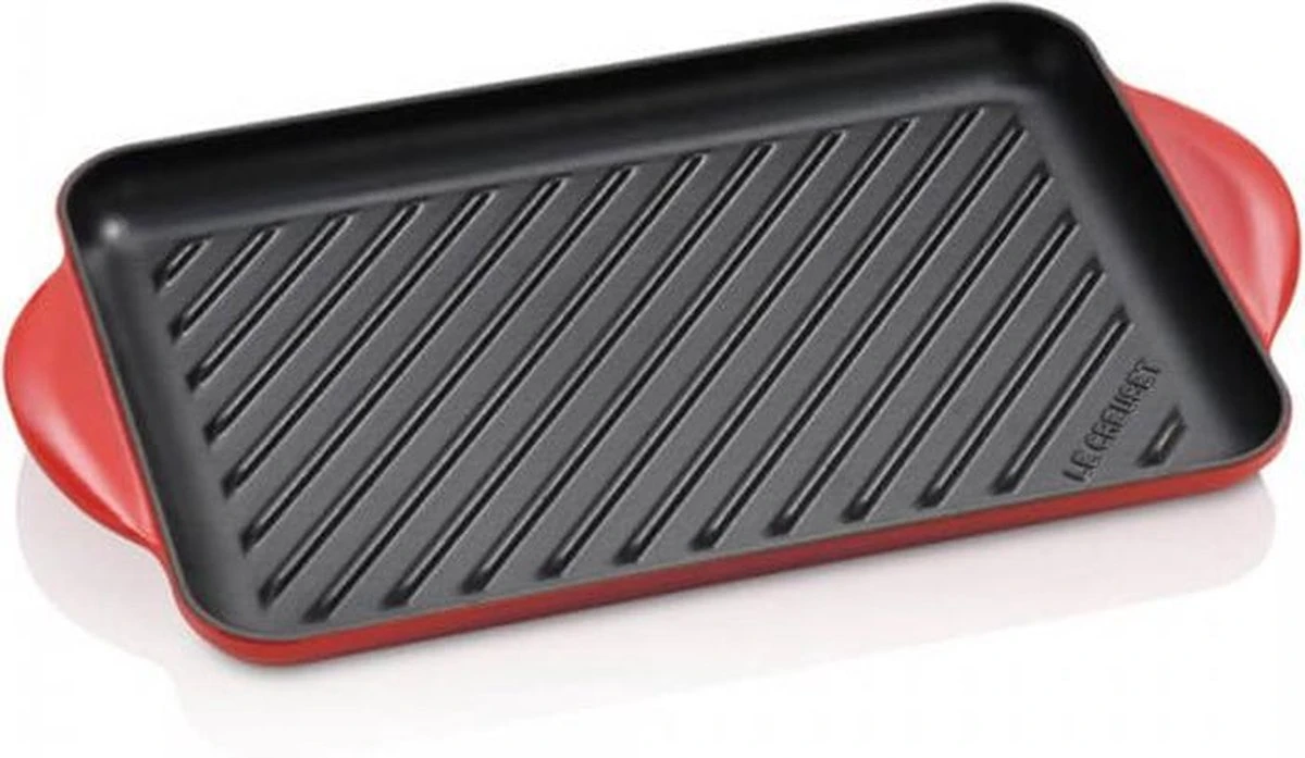 Le Creuset - Gietijzeren Grillplaat - 32x22cm - Kersenrood Le Creuset - Gietijzeren Grillplaat - 32x22cm - Kersenrood -Le Creuset Winkel