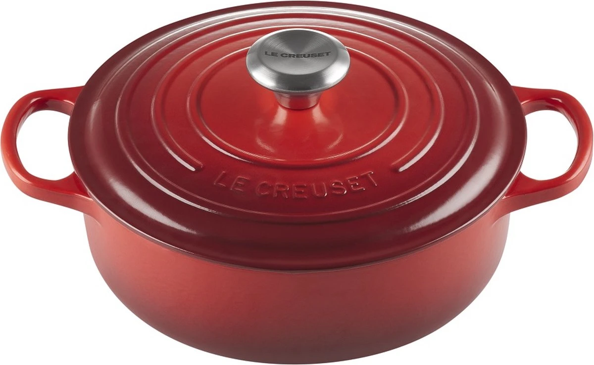 Le Creuset - Gietijzeren - Lage Braadpan - 24cm - Kersenrood Le Creuset - Gietijzeren - Lage Braadpan - 24cm - Kersenrood -Le Creuset Winkel 1200x738 2