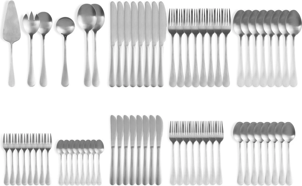 Magani - Zilveren Bestekset - Roestvrij Staal - 70-delig - voor Acht Personen - PVD Coating Magani - Zilveren Bestekset - Roestvrij Staal - 70-delig - Voor Acht Personen - PVD Coating -Le Creuset Winkel 1200x740 3