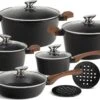 Edënbërg Black Line - 12-delige Luxe Pannenset Van Gesmeed Aluminium