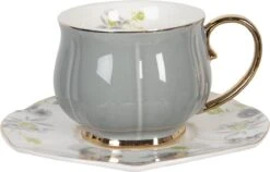 Clayre & Eef Kop En Schotel Set Van 6 250 Ml Meerkleurig Porselein Rond Bloemen Servies Cadeau Voor Haar Cappuccino -Le Creuset Winkel 1200x770 5