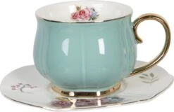 Clayre & Eef Kop En Schotel Set Van 6 250 Ml Meerkleurig Porselein Rond Bloemen Servies Cadeau Voor Haar Cappuccino -Le Creuset Winkel 1200x776 8