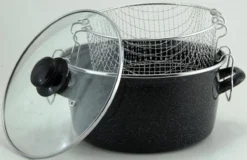 Frituurpan Emaille Met Glazen Deksel En Korf - Ø 26cm - Zwart -Le Creuset Winkel 1200x779 2