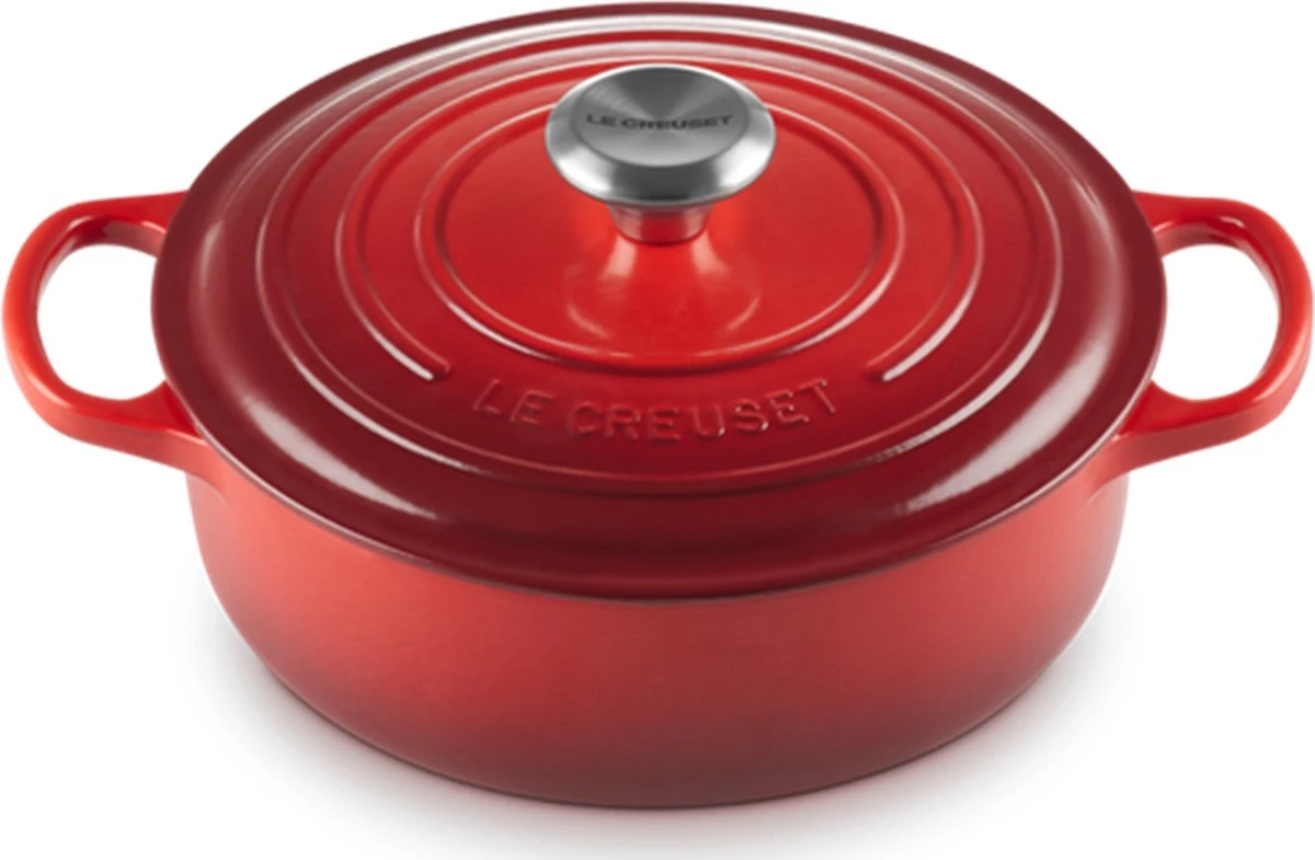 Le Creuset - Gietijzeren - Lage Braadpan - 24cm - Kersenrood Le Creuset - Gietijzeren - Lage Braadpan - 24cm - Kersenrood -Le Creuset Winkel 1200x785 2