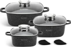 Edënbërg Stonetec Line - 8-delige Luxe Pannenset Van Gesmeed Aluminium - Zwart -Le Creuset Winkel 1200x786 2