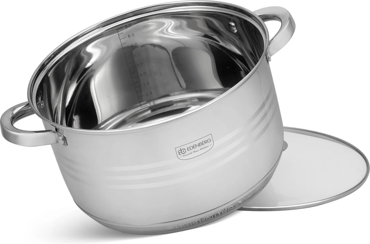 Edënbërg Classic Line - RVS Luxe Pannenset 12 delig - Voorzien Van 9-Laags Bodem! Edënbërg Classic Line - RVS Luxe Pannenset 12 Delig - Voorzien Van 9-Laags Bodem! -Le Creuset Winkel