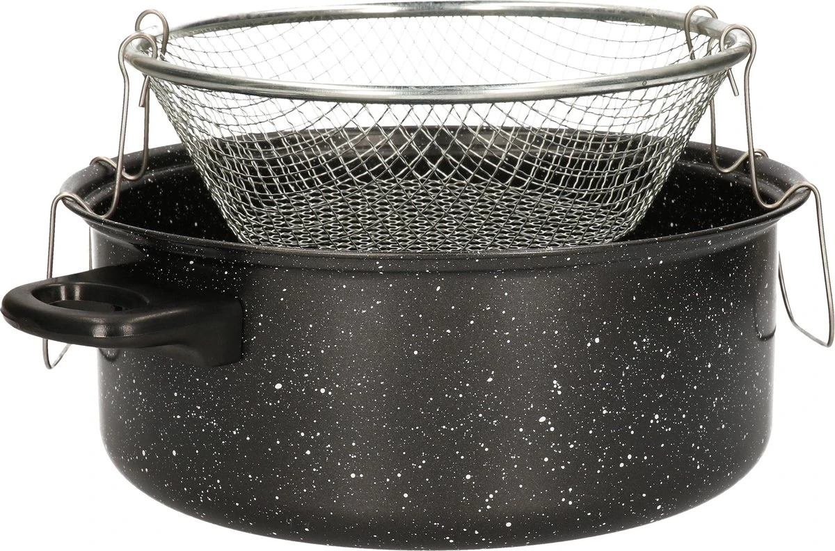 Benson Frituurpan met Korf - Ø 26 cm - Carbonstaal met Marmer Coating Benson Frituurpan Met Korf - Ø 26 Cm - Carbonstaal Met Marmer Coating -Le Creuset Winkel 1200x792 3