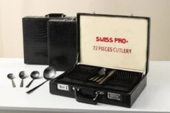 Swiss Pro+ Bestekset In Koffer-72 Delig-12 Persoons-Zwitsers Kwaliteit-Complete Set-100% Roestvrijstaal- Zwart -Le Creuset Winkel 1200x799 139