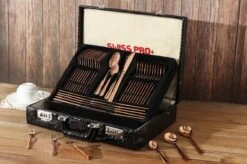Swiss Pro+ Bestekset In Koffer-72 Delig-12 Persoons-Zwitsers Kwaliteit-Complete Set-100% Roestvrijstaal-Rose Gold 24k-Rose Goud 24K -Le Creuset Winkel 1200x799 148