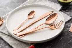 Swiss Pro+ Bestekset In Koffer-72 Delig-12 Persoons-Zwitsers Kwaliteit-Complete Set-100% Roestvrijstaal-Rose Gold 24k-Rose Goud 24K -Le Creuset Winkel 1200x799 149
