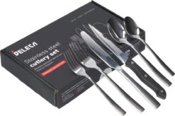 Deleca 8 Persoons Bestekset (48-delig) - Lepels, Messen, Vorken & Steakmessen - Vaatwasserbestendig - Zilver / RVS 8 Deleca 8 Persoons Bestekset (48-delig) - Lepels, Messen, Vorken & Steakmessen - Vaatwasserbestendig - Zilver / RVS -Le Creuset Winkel 1200x799 151