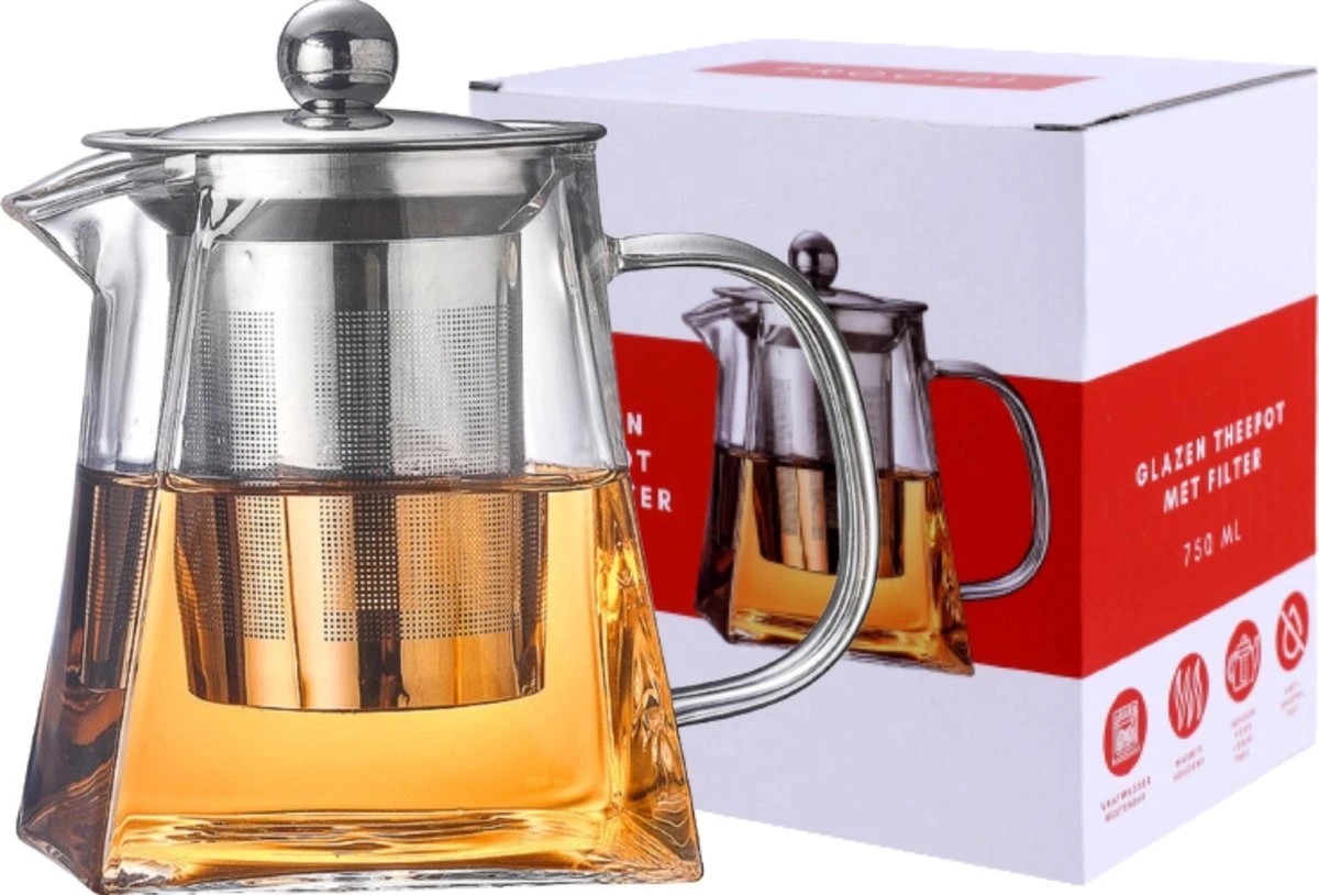 Procidi® Glazen Theepot met Filter - Theekan met Infuser - Dubbelwandig Borosilicaat Glas - Thee Thermoskan - Koffiekan 950 ML - Teapot Procidi® Glazen Theepot Met Filter - Theekan Met Infuser - Dubbelwandig Borosilicaat Glas - Thee Thermoskan - Koffiekan 950 ML - Teapot -Le Creuset Winkel 1200x814 6