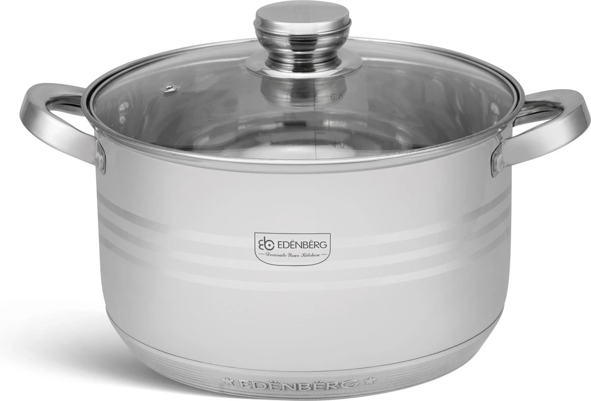 Edënbërg Classic Line - RVS Luxe Pannenset 12 delig - Voorzien Van 9-Laags Bodem! Edënbërg Classic Line - RVS Luxe Pannenset 12 Delig - Voorzien Van 9-Laags Bodem! -Le Creuset Winkel