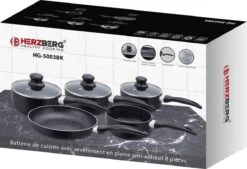 Herzberg HG-5003BK: 8 Pieces Marble Cookware Set - Black -Le Creuset Winkel 1200x819 1
