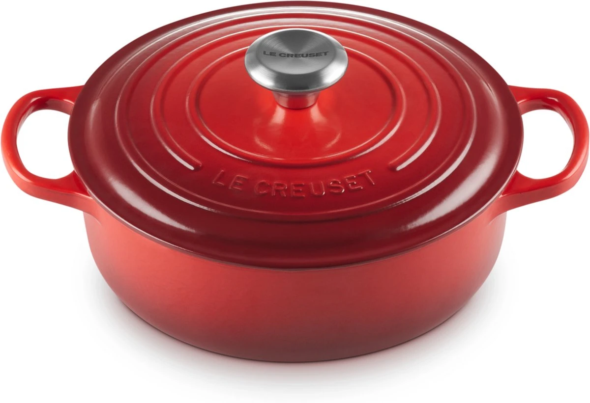 Le Creuset - Gietijzeren - Lage Braadpan - 24cm - Kersenrood Le Creuset - Gietijzeren - Lage Braadpan - 24cm - Kersenrood -Le Creuset Winkel 1200x821 2