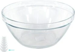 Merkloos Set Van 3x Glazen Saladekommen/keukenschalen Pompei 26 En 20 Cm - Schalen/kommen/mengkommen Van Glas -Le Creuset Winkel 1200x829 5