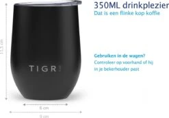 TIGR Cups - Drinkbekers - Thermosbekers - RVS - Set Van 2 - 350ml - Zwart/Rosé Goud -Le Creuset Winkel 1200x834 1