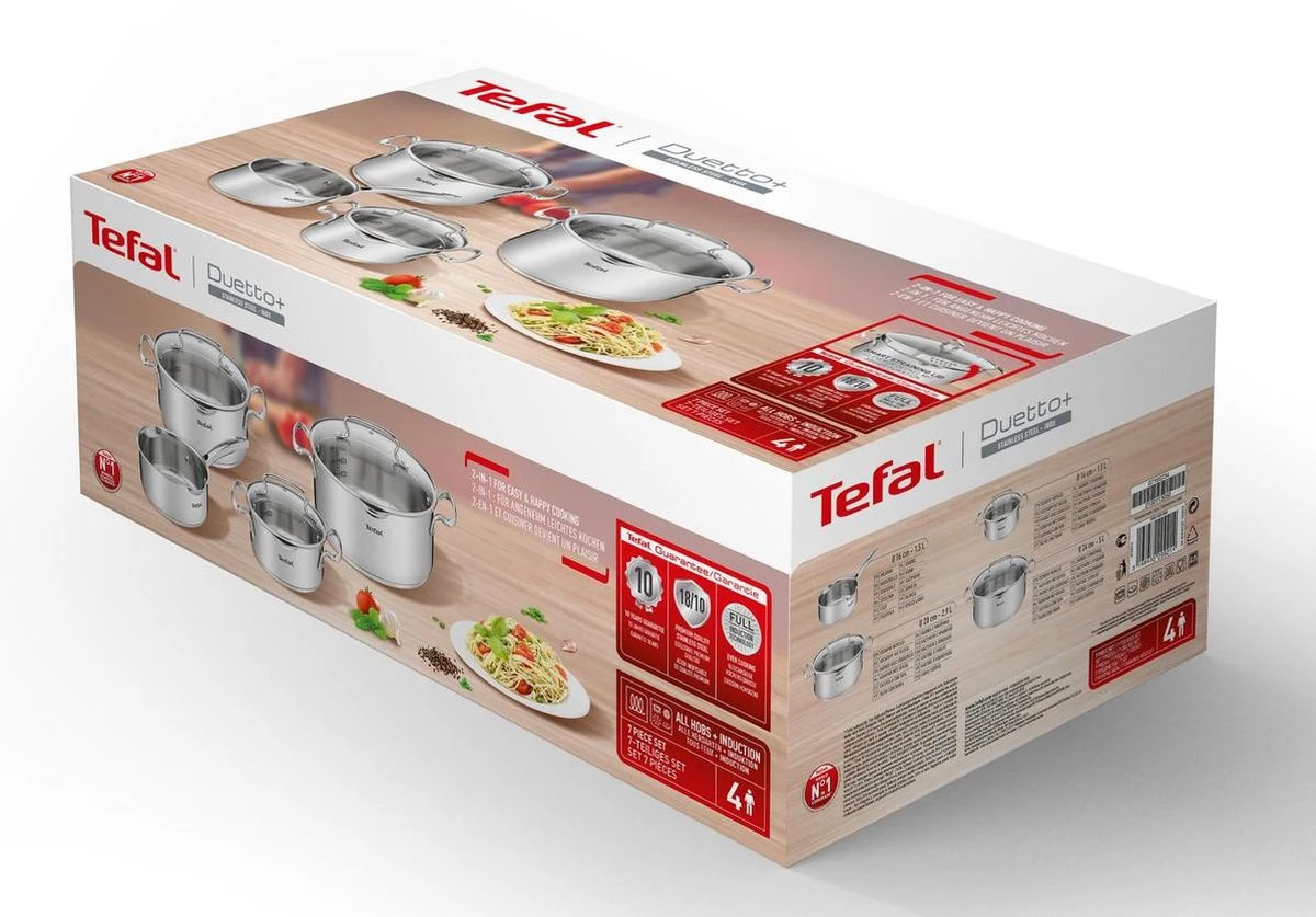 Tefal Duetto + Pannenset - 4 delig - Kookpannenset Tefal Duetto + Pannenset - 4 Delig - Kookpannenset -Le Creuset Winkel