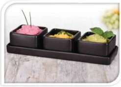 Excellent Houseware Amuse/tapas/saus Schaaltjes Met Serveerplankje - Aardewerk - Mat Zwart -Le Creuset Winkel 1200x858 5