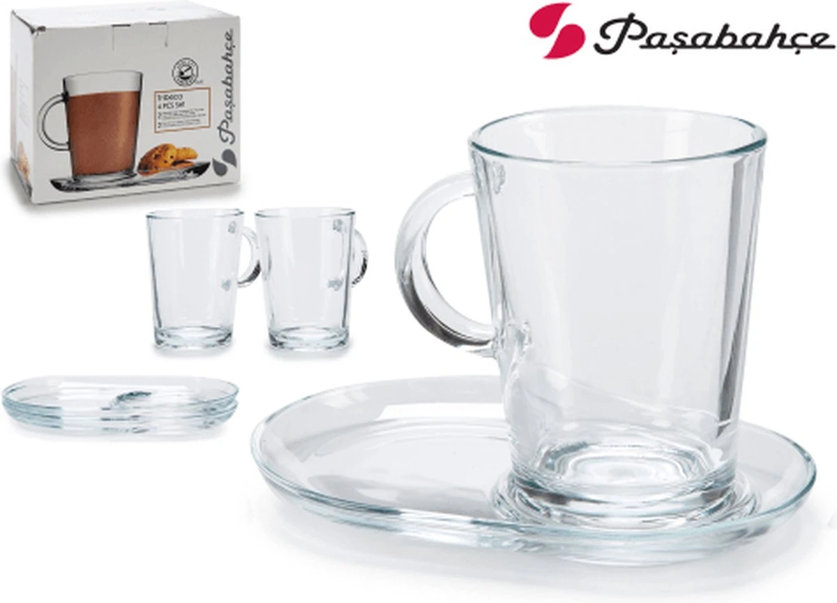 Pasabahce Tribeca Theeglas met schotel 400 ml - Gehard glas - 2 stukst Pasabahce Tribeca Theeglas Met Schotel 400 Ml - Gehard Glas - 2 Stukst -Le Creuset Winkel 1200x865 5