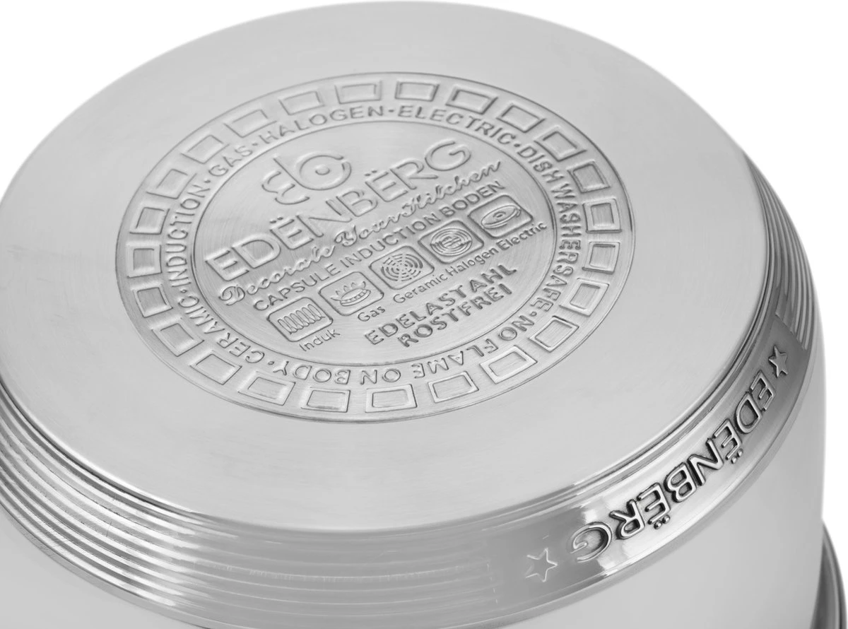 Edënbërg Classic Line - RVS Luxe Pannenset 12 delig - Voorzien Van 9-Laags Bodem! Edënbërg Classic Line - RVS Luxe Pannenset 12 Delig - Voorzien Van 9-Laags Bodem! -Le Creuset Winkel