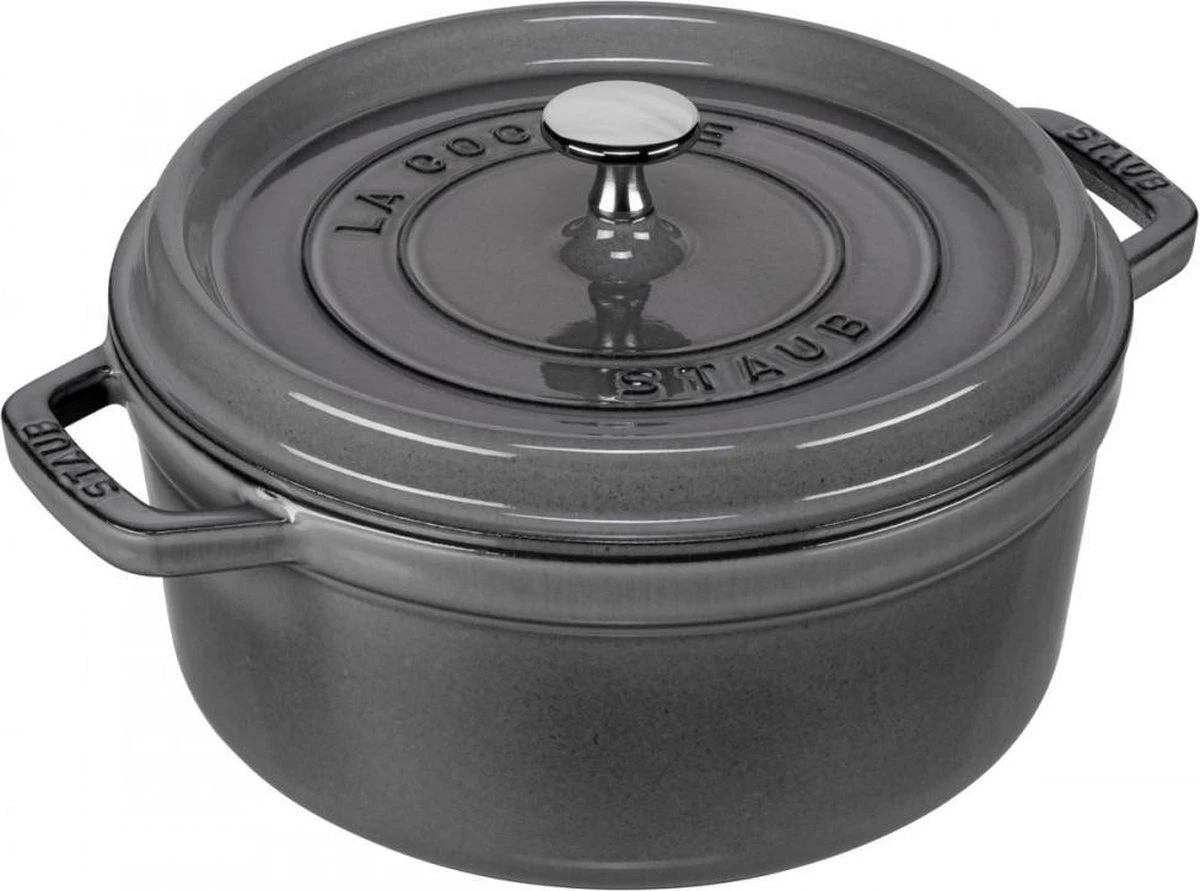 Staub cocotte - rond - 24 cm - grafietgrijs Staub Cocotte - Rond - 24 Cm - Grafietgrijs -Le Creuset Winkel 1200x891 3