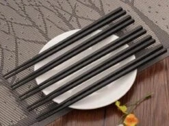 4 Setjes Luxe Zwarte Sushi Eetstokjes