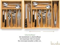 Budu Uitschuifbare Bamboe Bestekbak #38 (38 Cm Diep) - Bestekcassette Hout - Besteklade - 38 X 29,5 - 47,8 Cm - 5/7 Vakken -Le Creuset Winkel 1200x900 152