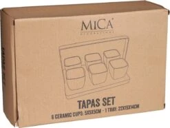 Mica Decorations - Luxe Tapas Set - 6 Zwarte Tapas Schaaltjes Op Houten Tapasplank - Servies - Borrelplank Olijfhout -Le Creuset Winkel 1200x902 6