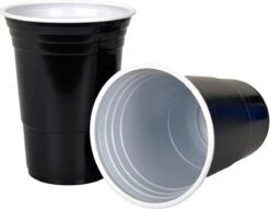 Merkloos Black Cups - 50stuk(s) - 475ml - Party Cups - Beerpong - Drankspel - Beerpong Bekers - Plastic Bekers -Le Creuset Winkel 1200x929 3