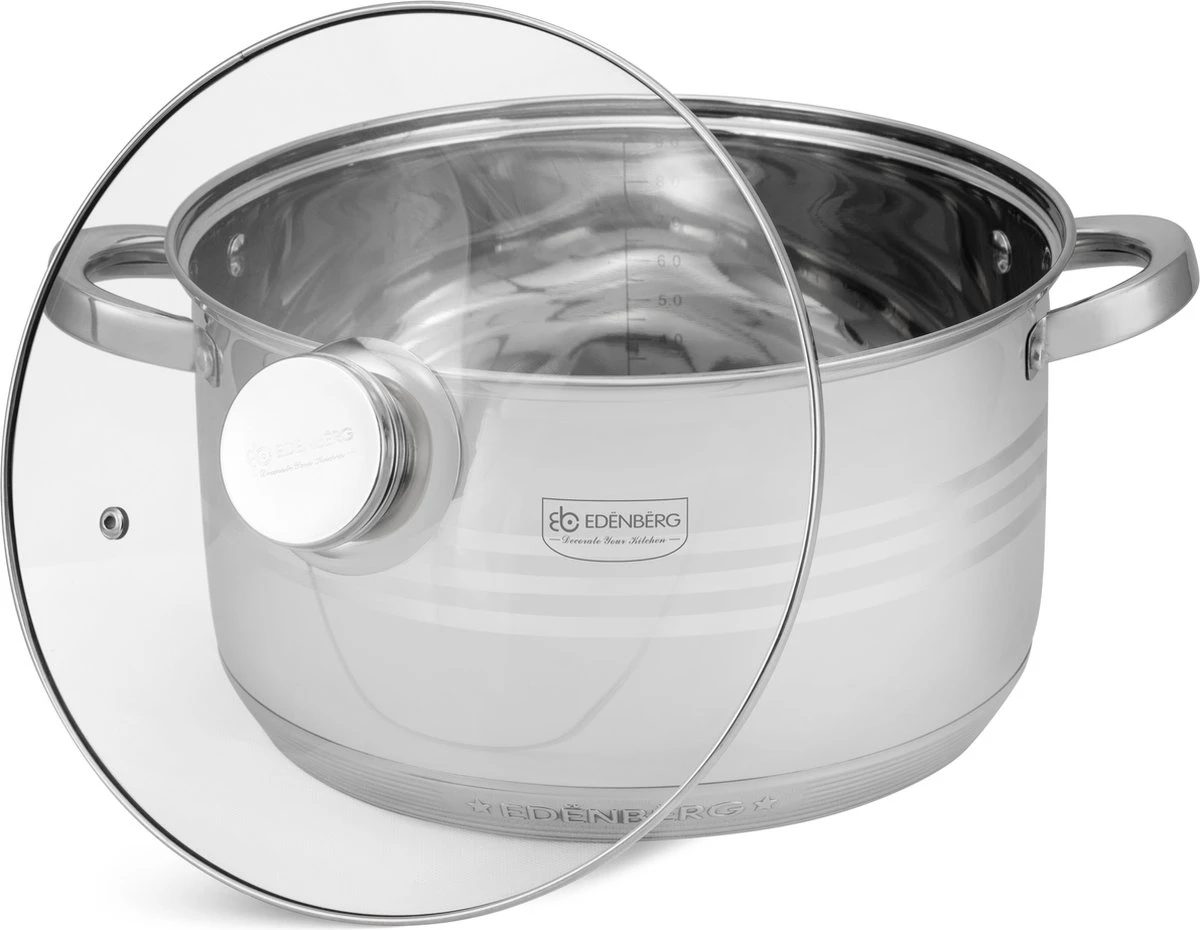 Edënbërg Classic Line - RVS Luxe Pannenset 12 delig - Voorzien Van 9-Laags Bodem! Edënbërg Classic Line - RVS Luxe Pannenset 12 Delig - Voorzien Van 9-Laags Bodem! -Le Creuset Winkel