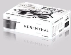 Herenthal Luxe Pannenset - 14-delig - Glazen Deksel - Inductie - Marmeren Coating - PFAS-vrij - Zwart - ES1014M -Le Creuset Winkel 1200x934