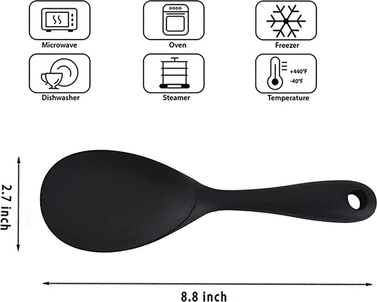 Doodadeals® Siliconen Rijstlepel - Rijst Opscheplepel - Rijstlepel Kunststof - Zwart - 1 stuk Doodadeals® Siliconen Rijstlepel - Rijst Opscheplepel - Rijstlepel Kunststof - Zwart - 1 Stuk -Le Creuset Winkel 1200x960 12