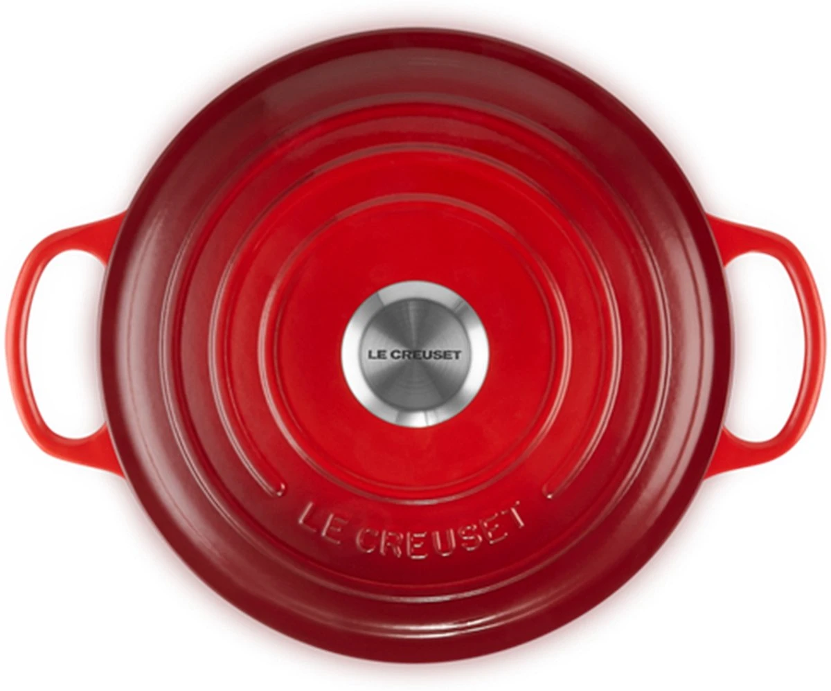 Le Creuset - Gietijzeren - Lage Braadpan - 24cm - Kersenrood Le Creuset - Gietijzeren - Lage Braadpan - 24cm - Kersenrood -Le Creuset Winkel
