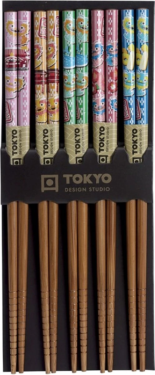 Tokyo Design Studio – Chopstick Set - Komische draak – Eetstokjes – 5 paar Tokyo Design Studio – Chopstick Set - Komische Draak – Eetstokjes – 5 Paar -Le Creuset Winkel