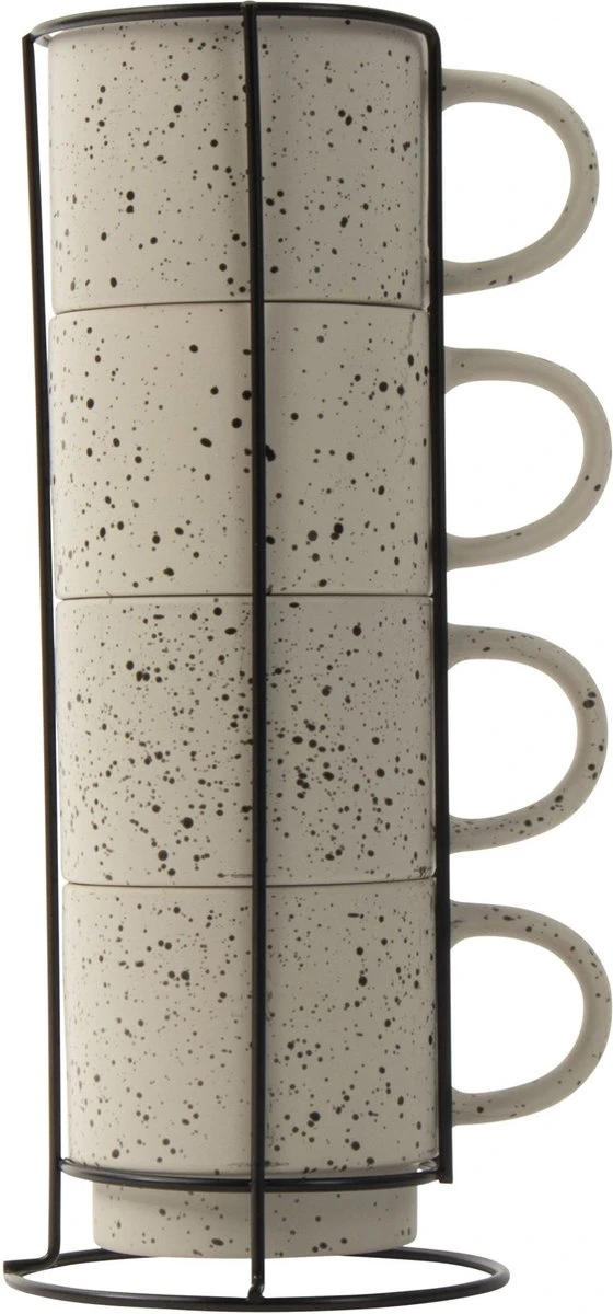 Gusta Rek Met Mokken Ivoor 350 ml - 4 Stuks Gusta Rek Met Mokken Ivoor 350 Ml - 4 Stuks -Le Creuset Winkel