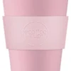 Ecoffee Cup Local Fluff PLA - Koffiebeker To Go 400 Ml - Roze Siliconen