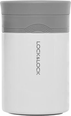 Lock&Lock RVS Thermos Lunchbox - Voedselcontainer - Voedseldrager - Lunchpot - Snackbox - Soepbeker To Go - Warme Maaltijden - Volwassenen - 500ml - Houdt Tot 6 Uur Warm - Lekvrij - Wit