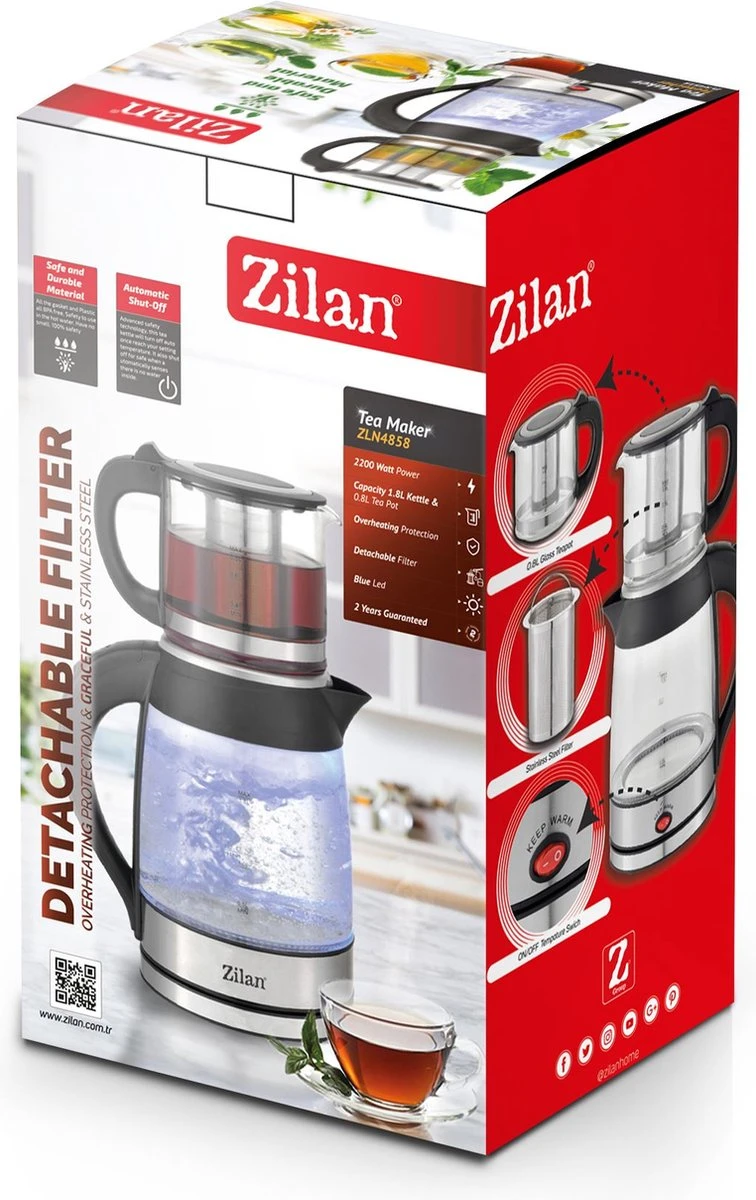 Zilan - 2 in 1 Theemaker en waterkoker - Turkse theepot met warmhoudfunctie - Caydanlik Zilan - 2 In 1 Theemaker En Waterkoker - Turkse Theepot Met Warmhoudfunctie - Caydanlik -Le Creuset Winkel