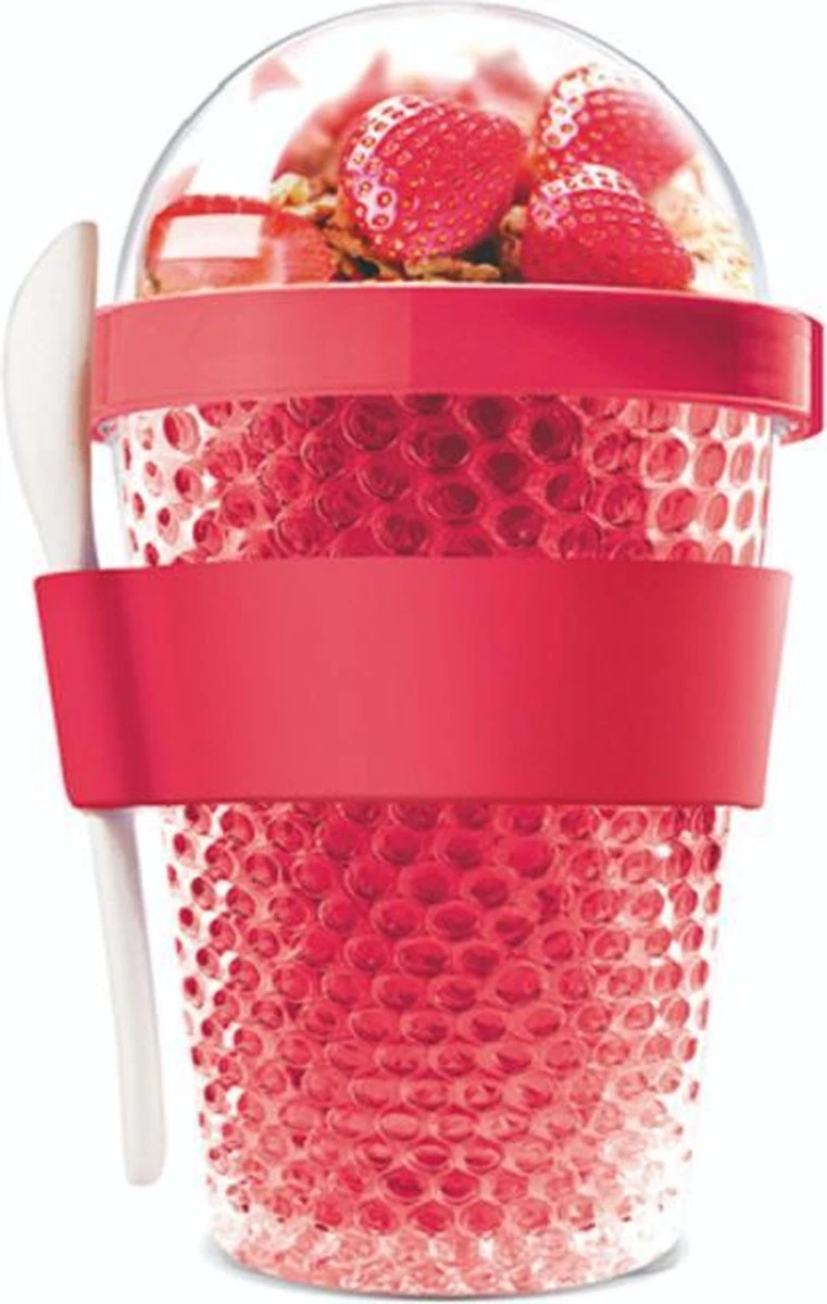 Sareva Muesli Beker - met lepel - Yoghurt 2 Go - Rood Sareva Muesli Beker - Met Lepel - Yoghurt 2 Go - Rood -Le Creuset Winkel 761x1200 4