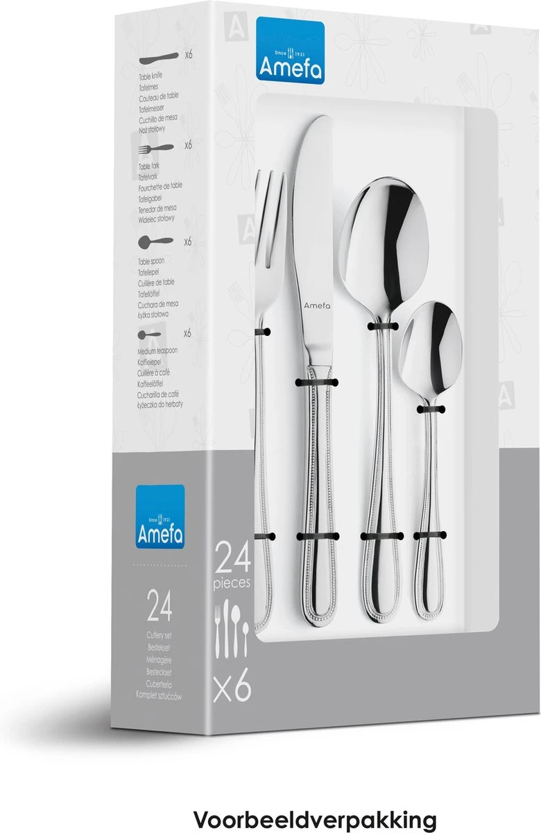Amefa Bologna Bestekset - 24 Delig - 6 Persoons - Zilver - Amefa Bologna Bestekset - 24 Delig - 6 Persoons - Zilver - -Le Creuset Winkel 780x1200 3