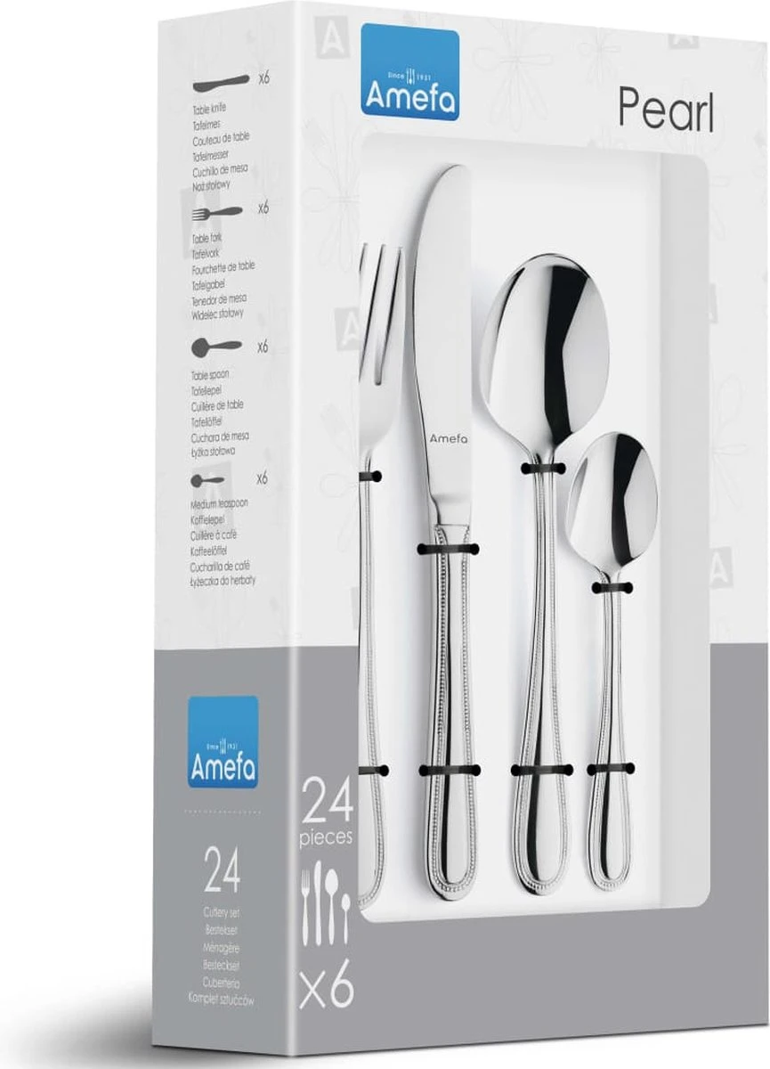 Amefa Bologna Bestekset - 24 Delig - 6 Persoons - Zilver - Amefa Bologna Bestekset - 24 Delig - 6 Persoons - Zilver - -Le Creuset Winkel 865x1200 1